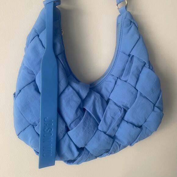 Jason Wu Dylan Woven Nylon Hobo Shoulder Bag in Vista Blue - Picture 3 of 8